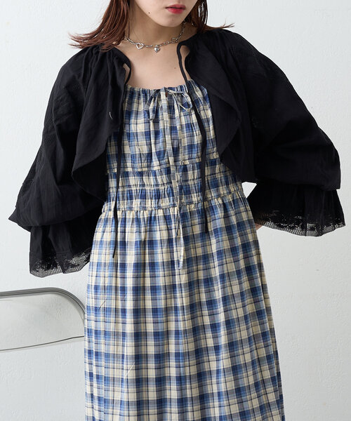 w closet(ダブルクローゼット)の「レース使いボレロブラウス(シャツ/ブラウス・レディース・オレンジ/ブラック/オフホワイト・FREE)」の19枚目の写真
