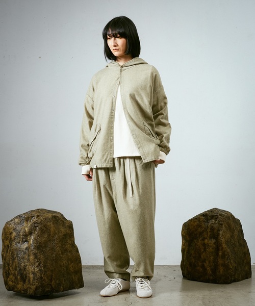 Dulcamara（ドゥルカマラ）の「縮絨ウールワイドフーディー（パーカー・メンズ・グリーン系その他/ダークブラウン/チャコールグレー・0/1）」の4枚目の写真