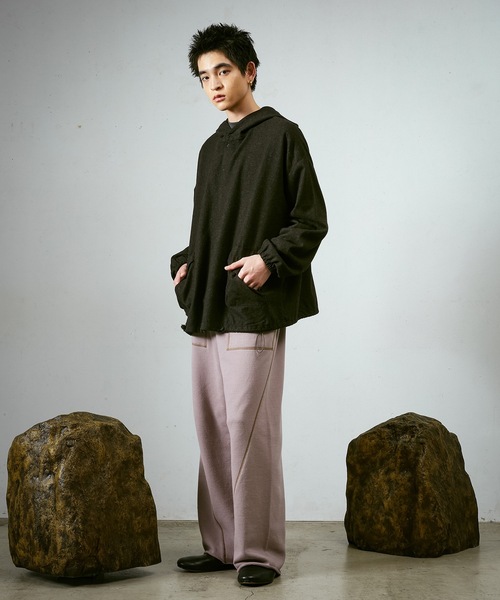 Dulcamara（ドゥルカマラ）の「縮絨ウールワイドフーディー（パーカー・メンズ・グリーン系その他/ダークブラウン/チャコールグレー・0/1）」の10枚目の写真