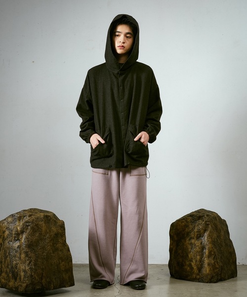 Dulcamara（ドゥルカマラ）の「縮絨ウールワイドフーディー（パーカー・メンズ・グリーン系その他/ダークブラウン/チャコールグレー・0/1）」の12枚目の写真