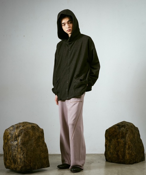 Dulcamara（ドゥルカマラ）の「縮絨ウールワイドフーディー（パーカー・メンズ・グリーン系その他/ダークブラウン/チャコールグレー・0/1）」の13枚目の写真