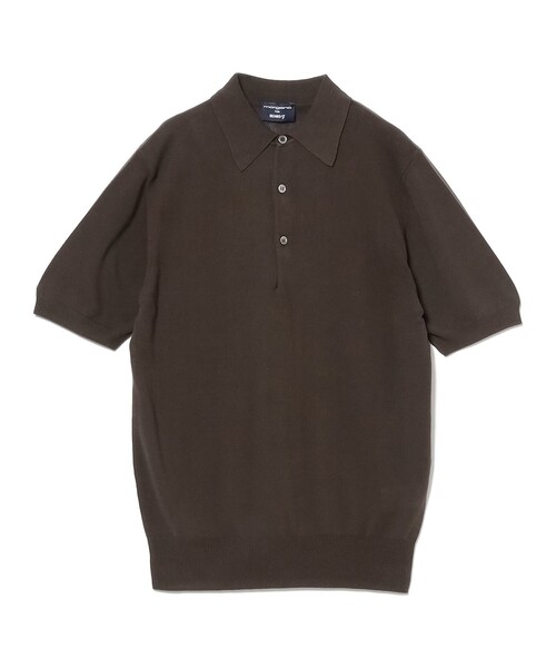 未使用【別注】MORGANO / コットン ショートスリーブ ニット ポロシャツ セール】【別注】MORGANO / コットン ショートスリーブ ニット