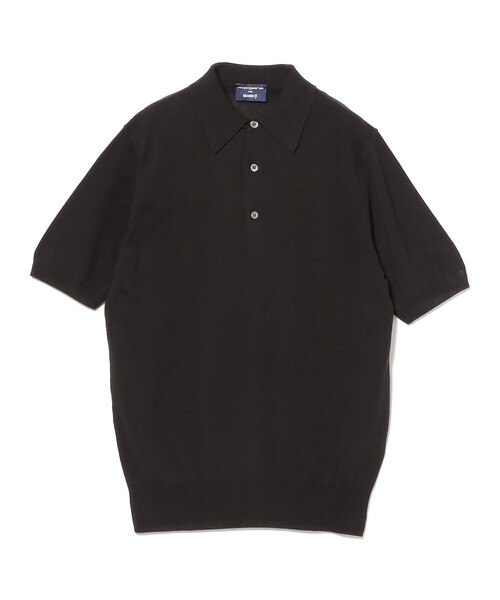 BEAMS F（ビームスエフ）の「【別注】MORGANO / コットン ショートスリーブ ニット ポロシャツ（ポロシャツ・メンズ・ブラック/ダークブラウン/ネイビー/パープル・46/48/52/50）」の5枚目の写真