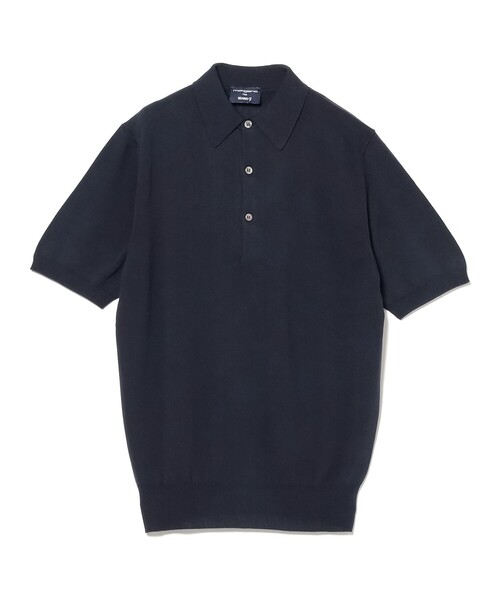 未使用【別注】MORGANO / コットン ショートスリーブ ニット ポロシャツ BEAMS F（ビームスF）【別注】MORGANO / コットン ショート
