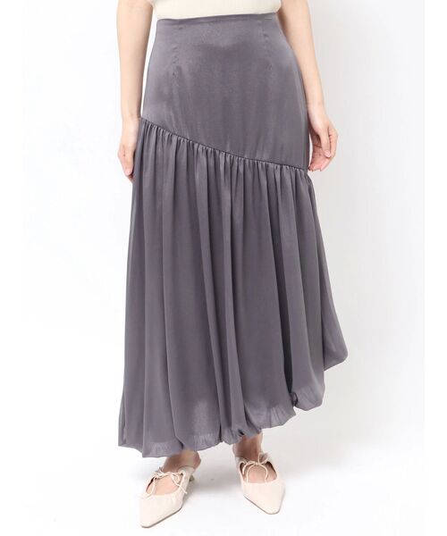 LAGUNAMOON(ラグナムーン)の「アシメ切替シアーバルーンスカート(スカート・レディース・アイボリー/チャコールグレー・MEDIUM/SMALL)」の6枚目の写真