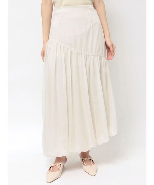 LAGUNAMOON(ラグナムーン)の「アシメ切替シアーバルーンスカート(スカート・レディース・アイボリー/チャコールグレー・MEDIUM/SMALL)」の5枚目の写真