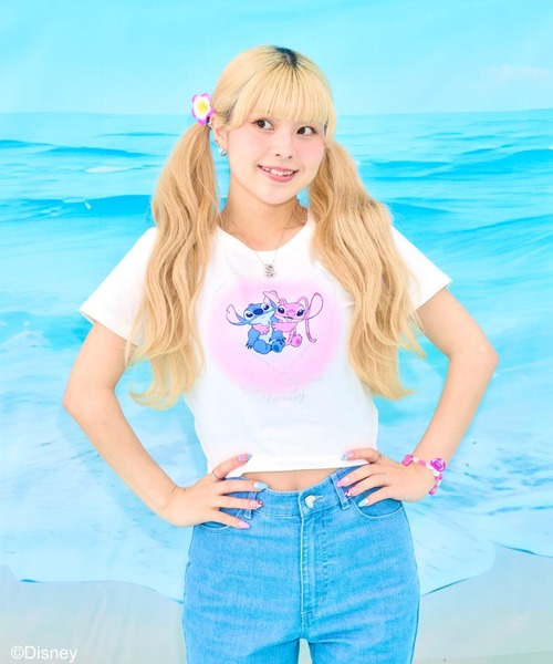 リ*ン様 Seiney blonde スティッチ&エンジェル　チビT スティッチ＆エンジェル / チビT（Tシャツ/カットソー）｜Seiney