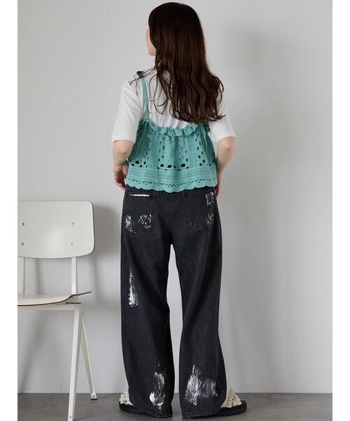 ehka sopo（エヘカソポ）の「わんこ刺繍Tシャツ（Tシャツ/カットソー・レディース・グリーン/ピンク/オフホワイト・F）」の20枚目の写真