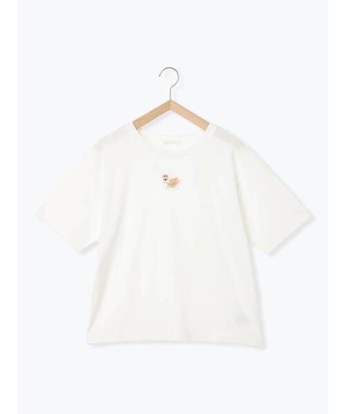 ehka sopo（エヘカソポ）の「わんこ刺繍Tシャツ（Tシャツ/カットソー・レディース・グリーン/ピンク/オフホワイト・F）」の21枚目の写真