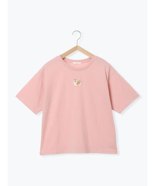 ehka sopo（エヘカソポ）の「わんこ刺繍Tシャツ（Tシャツ/カットソー・レディース・グリーン/ピンク/オフホワイト・F）」の22枚目の写真