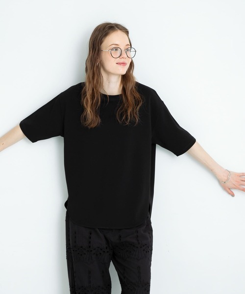 カットジョーゼットハーフスリーブプルオーバー（Tシャツ