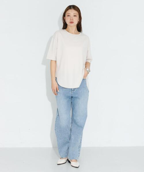 URBAN RESEARCH Sonny Label(アーバンリサーチサニーレーベル)の「カットジョーゼットハーフスリーブプルオーバー(Tシャツ/カットソー・レディース・ブラック/グレー系その他/オフホワイト・FREE)」の21枚目の写真