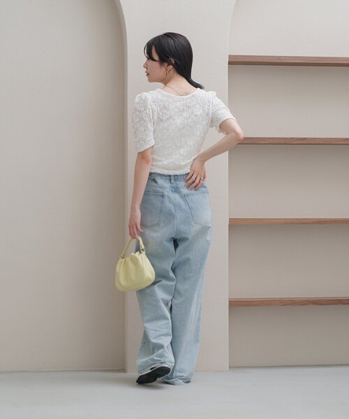 セール】【3サイズ展開/ウエスト調節可】レースデニムパンツ