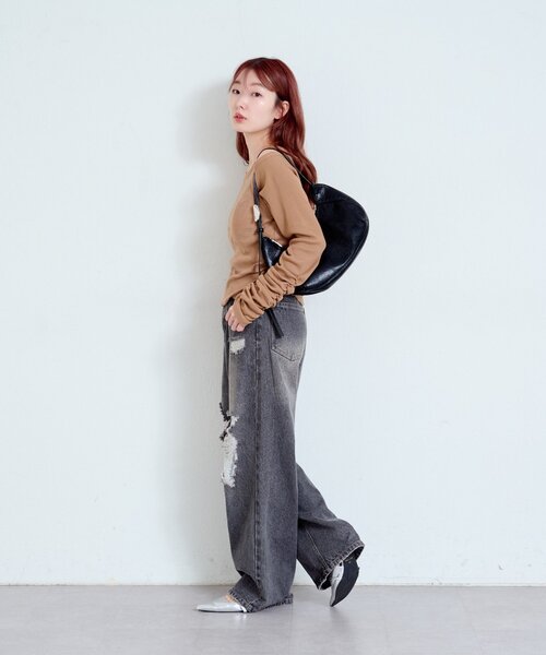 kastane レースデニムパンツ ブルー サイズ1 セール】【高身長サイズ追加/低身長サイズ/3サイズ展開/WEB限定