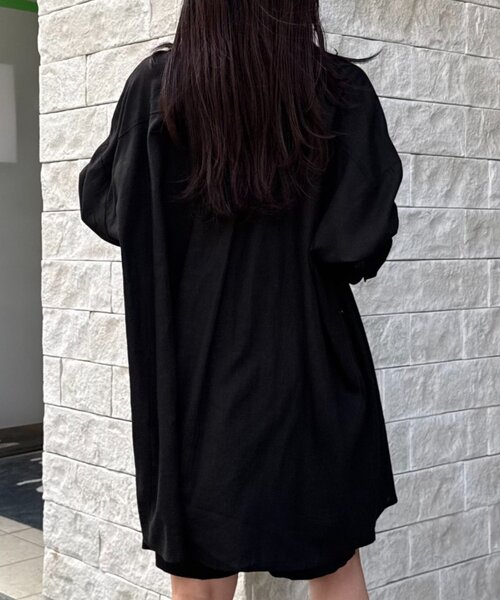 WILLOW（ウィロー）の「【willow】リネン混チュニックシャツ（シャツ/ブラウス・レディース・ブラック/ベージュ・ONE SIZE）」の12枚目の写真