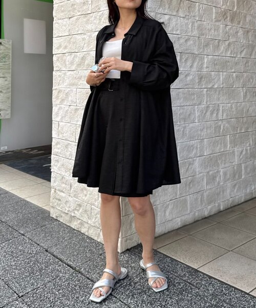 WILLOW（ウィロー）の「【willow】リネン混チュニックシャツ（シャツ/ブラウス・レディース・ブラック/ベージュ・ONE SIZE）」の11枚目の写真