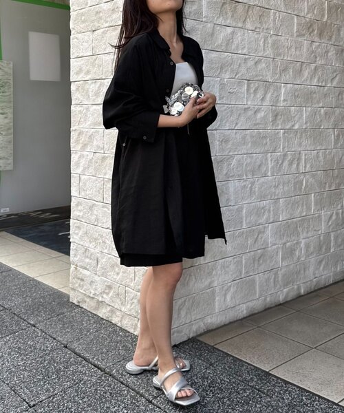 WILLOW（ウィロー）の「【willow】リネン混チュニックシャツ（シャツ/ブラウス・レディース・ブラック/ベージュ・ONE SIZE）」の10枚目の写真