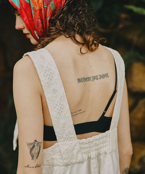 Freada（フリーダ）の「Freada/フリーダ カットワーク 刺繍 サロペット（サロペット/オーバーオール・レディース・ホワイト/ブラウン/ブラック・ﾌﾘ-）」の4枚目の写真