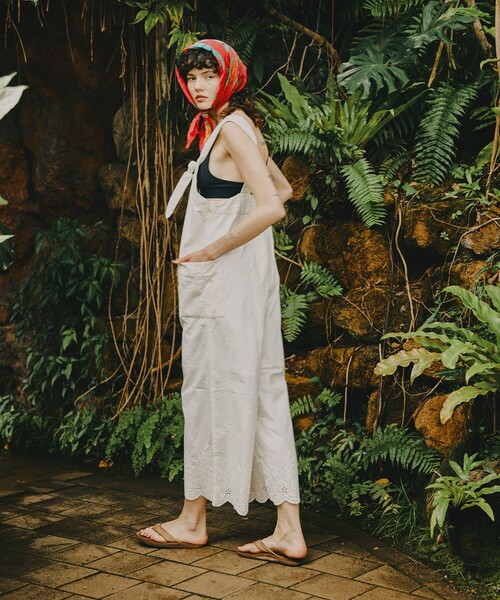 Freada（フリーダ）の「Freada/フリーダ カットワーク 刺繍 サロペット（サロペット/オーバーオール・レディース・ホワイト/ブラウン/ブラック・ﾌﾘ-）」の7枚目の写真