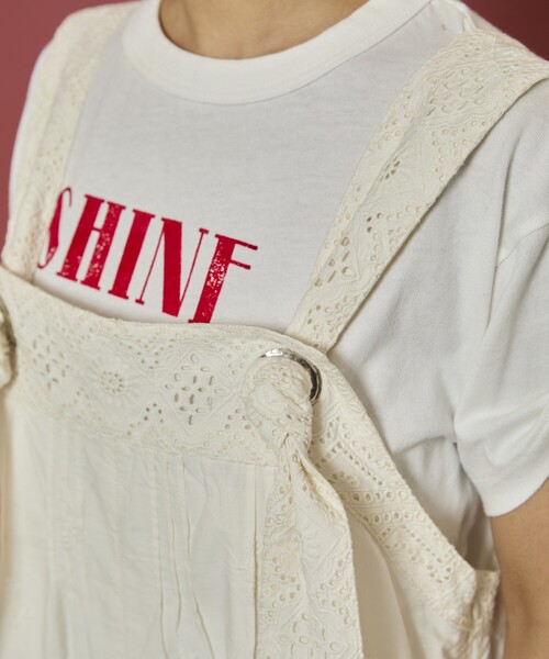 Freada（フリーダ）の「Freada/フリーダ カットワーク 刺繍 サロペット（サロペット/オーバーオール・レディース・ホワイト/ブラウン/ブラック・ﾌﾘ-）」の16枚目の写真