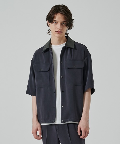 STUDIOUS（ステュディオス）の「【STUDIOUS】SUMMER ESSENTIAL C.P.O SHIRTS（シャツ/ブラウス・メンズ・ダークグレー/ブラック・1/2）」の2枚目の写真
