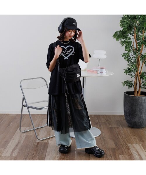 algy(アルジー)の「BIGT&メッシュロングスカートセット(セットアップ・キッズ・オフホワイト/ブラック・XX-SMALL/X-SMALL/MEDIUM/SMALL)」の18枚目の写真