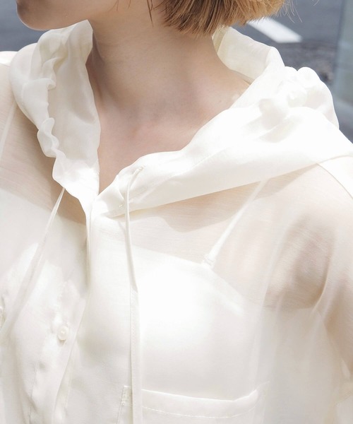 tiptop（ティップトップ）の「アソートシアーフードBIGシャツ（シャツ/ブラウス・レディース・オフホワイト/ピンク/チャコールグレー/ブルー系その他/ブラック系その他・FREE）」の14枚目の写真