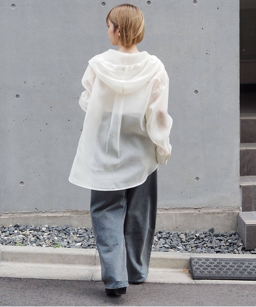 tiptop（ティップトップ）の「アソートシアーフードBIGシャツ（シャツ/ブラウス・レディース・オフホワイト/ピンク/チャコールグレー/ブルー系その他/ブラック系その他・FREE）」の13枚目の写真