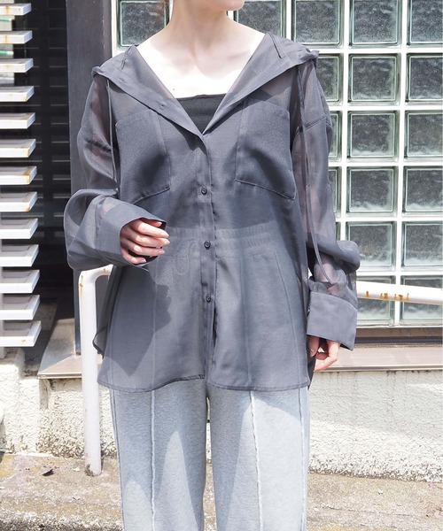 tiptop（ティップトップ）の「アソートシアーフードBIGシャツ（シャツ/ブラウス・レディース・オフホワイト/ピンク/チャコールグレー/ブルー系その他/ブラック系その他・FREE）」の21枚目の写真