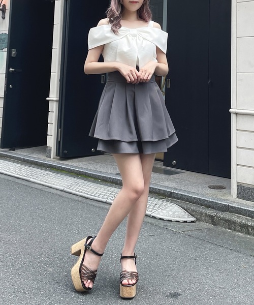 abc une face（アーベーセーアンフェイス）の「オフショルリボンブラウス（シャツ/ブラウス・レディース・ブラック/グリーン/ホワイト/イエロー/ホワイト系その他・FREE）」の19枚目の写真