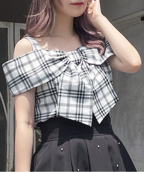 abc une face（アーベーセーアンフェイス）の「オフショルリボンブラウス（シャツ/ブラウス・レディース・ブラック/グリーン/ホワイト/イエロー/ホワイト系その他・FREE）」の22枚目の写真