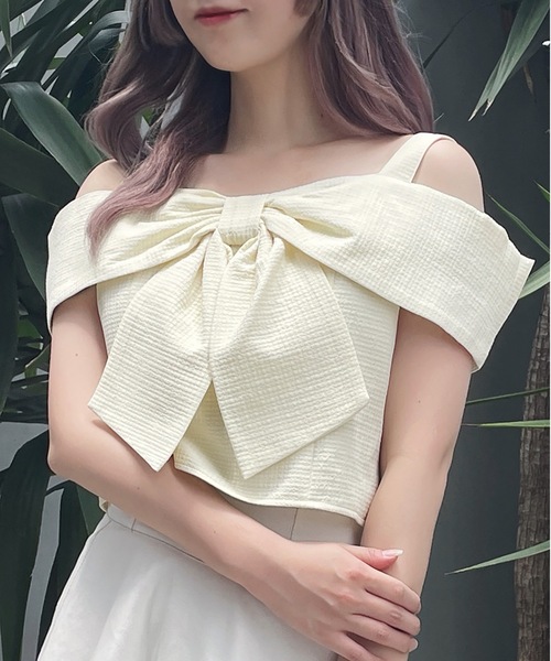 abc une face（アーベーセーアンフェイス）の「オフショルリボンブラウス（シャツ/ブラウス・レディース・ブラック/グリーン/ホワイト/イエロー/ホワイト系その他・FREE）」の15枚目の写真