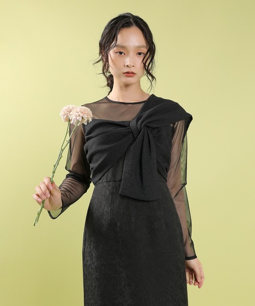 セール】フラワー ジャガード ノットデザイン Iライン オケージョン