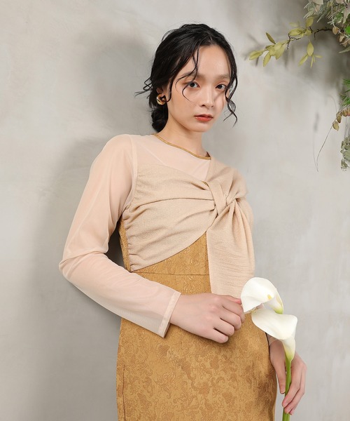 セール】フラワー ジャガード ノットデザイン Iライン オケージョン