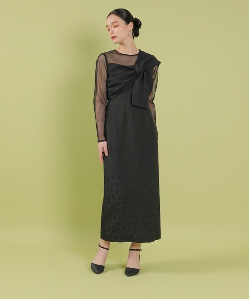 セール】フラワー ジャガード ノットデザイン Iライン オケージョン