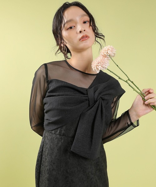 セール】フラワー ジャガード ノットデザイン Iライン オケージョン