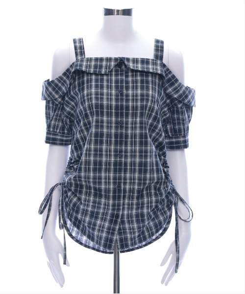clear（クリア）の「オフショルチェックシャツ［大人カジュアル 夏］≪SS新作≫（シャツ/ブラウス・レディース・グリーン/ネイビー/オレンジ・F）」の21枚目の写真