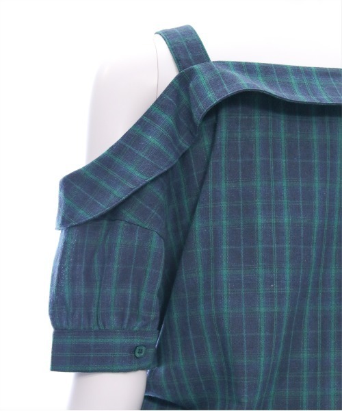 clear（クリア）の「オフショルチェックシャツ［大人カジュアル 夏］≪SS新作≫（シャツ/ブラウス・レディース・グリーン/ネイビー/オレンジ・F）」の17枚目の写真