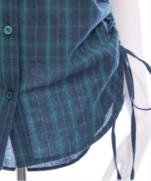 clear（クリア）の「オフショルチェックシャツ［大人カジュアル 夏］≪SS新作≫（シャツ/ブラウス・レディース・グリーン/ネイビー/オレンジ・F）」の18枚目の写真