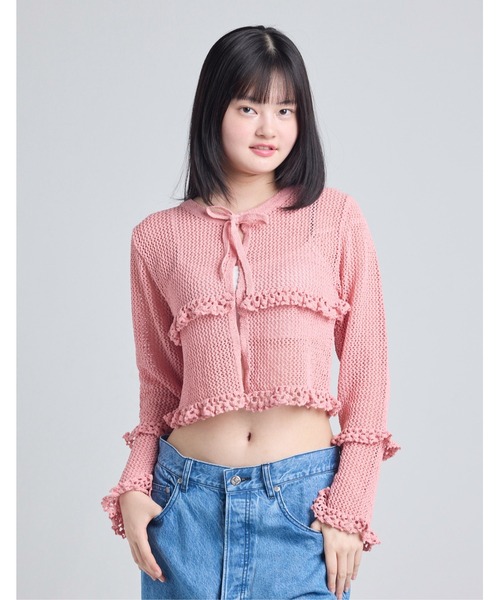 Little sunny bite(リトルサニーバイト)の「knit cardigan(ニット/セーター・レディース・ブルー/グリーン/ピンク・FREE)」の3枚目の写真
