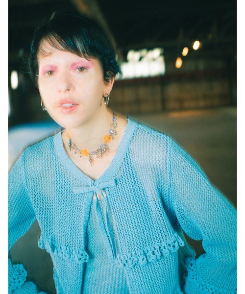Little sunny bite(リトルサニーバイト)の「knit cardigan(ニット/セーター・レディース・ブルー/グリーン/ピンク・FREE)」の2枚目の写真