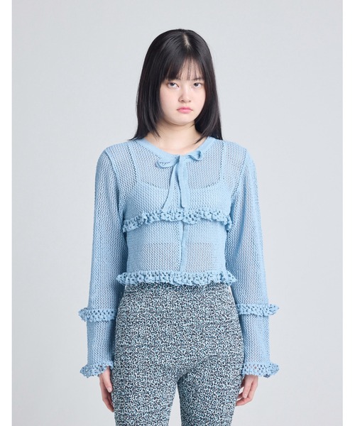 Little sunny bite(リトルサニーバイト)の「knit cardigan(ニット/セーター・レディース・ブルー/グリーン/ピンク・FREE)」の8枚目の写真