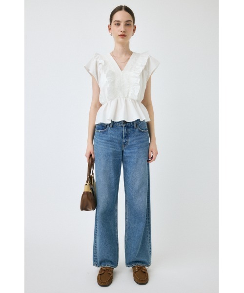 MOUSSY（マウジー）の「SHIRRING RUFFLE PEPLUM トップス