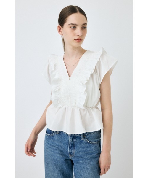 SHIRRING RUFFLE PEPLUM トップス（シャツ/ブラウス）｜MOUSSY