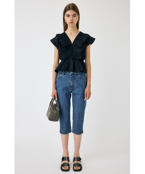 MOUSSY(マウジー)の「SHIRRING RUFFLE PEPLUM トップス(シャツ/ブラウス・レディース・ブラック/ホワイト・FREE)」の21枚目の写真