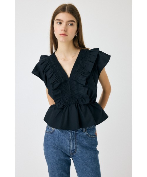 SHIRRING RUFFLE PEPLUM トップス（シャツ/ブラウス）｜MOUSSY