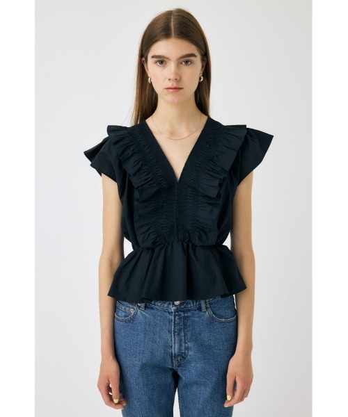 SHIRRING RUFFLE PEPLUM トップス（シャツ/ブラウス）｜MOUSSY