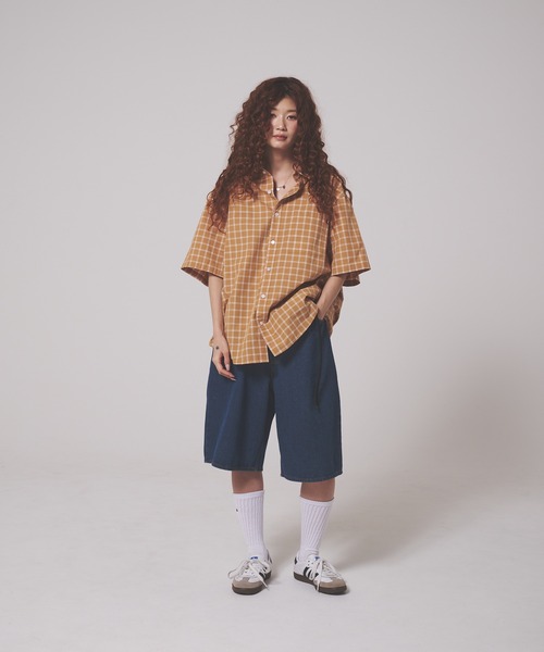 FIRST DOWN（ファーストダウン）の「グラフチェック ショートスリーブ シャツ（シャツ/ブラウス・メンズ・ネイビー系/ブラウン系・M/L/XL）」の8枚目の写真