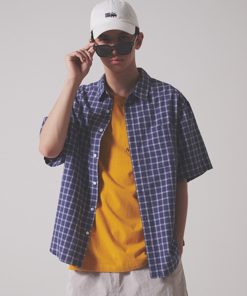 FIRST DOWN（ファーストダウン）の「グラフチェック ショートスリーブ シャツ（シャツ/ブラウス・メンズ・ネイビー系/ブラウン系・M/L/XL）」の9枚目の写真