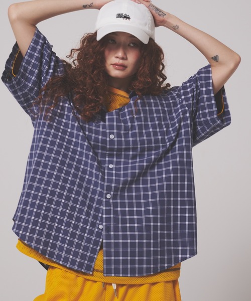 FIRST DOWN（ファーストダウン）の「グラフチェック ショートスリーブ シャツ（シャツ/ブラウス・メンズ・ネイビー系/ブラウン系・M/L/XL）」の11枚目の写真